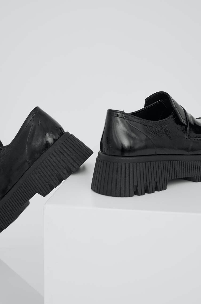 Answear Lab mocasini de piele femei culoarea negru cu platforma - Pled.ro