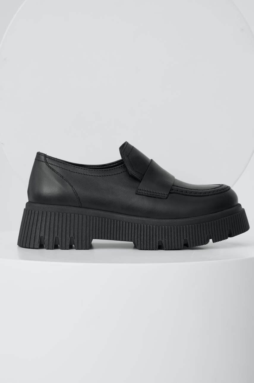 Answear Lab mocasini de piele femei culoarea negru cu platforma - Pled.ro