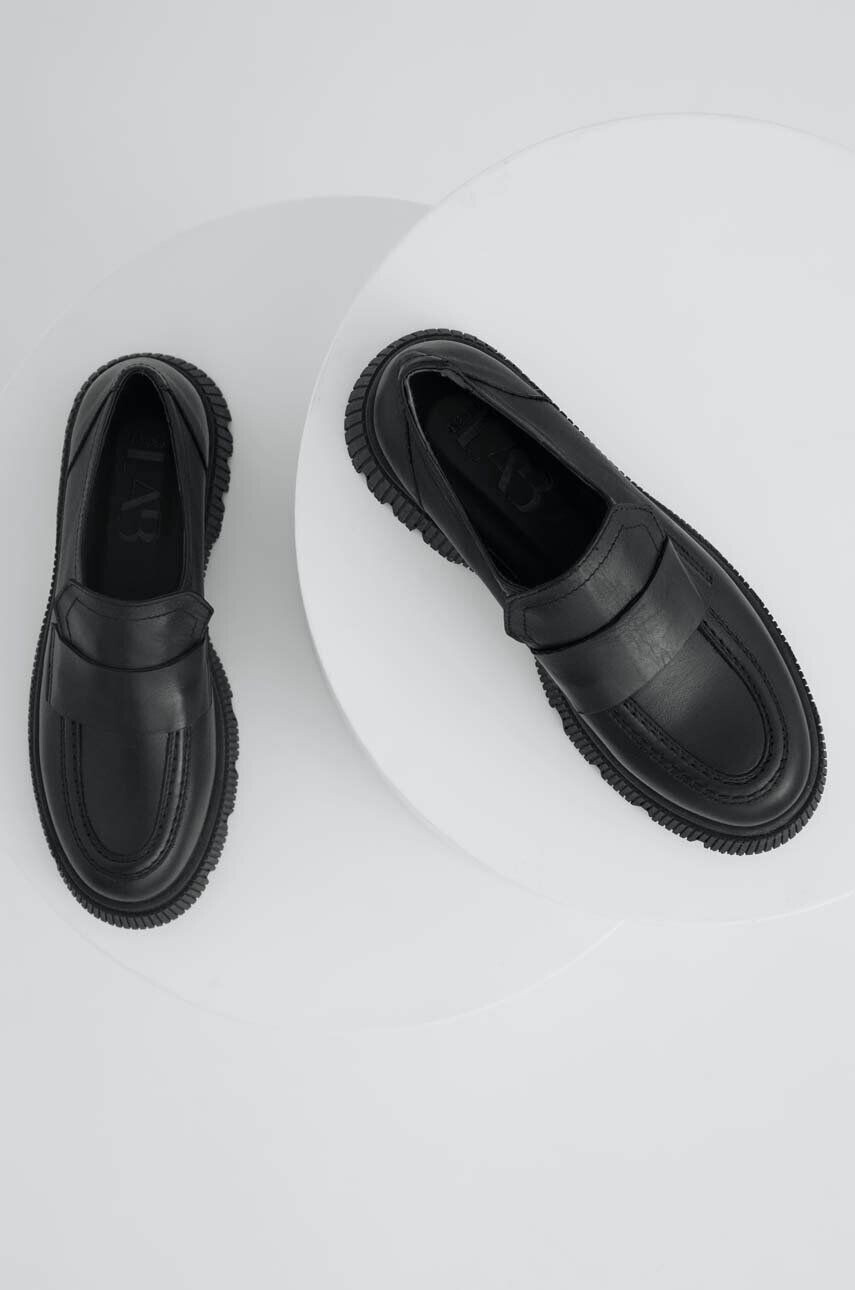 Answear Lab mocasini de piele femei culoarea negru cu platforma - Pled.ro