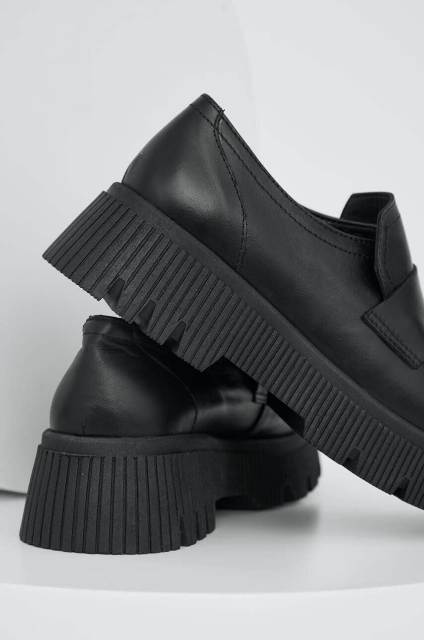 Answear Lab mocasini de piele femei culoarea negru cu platforma - Pled.ro