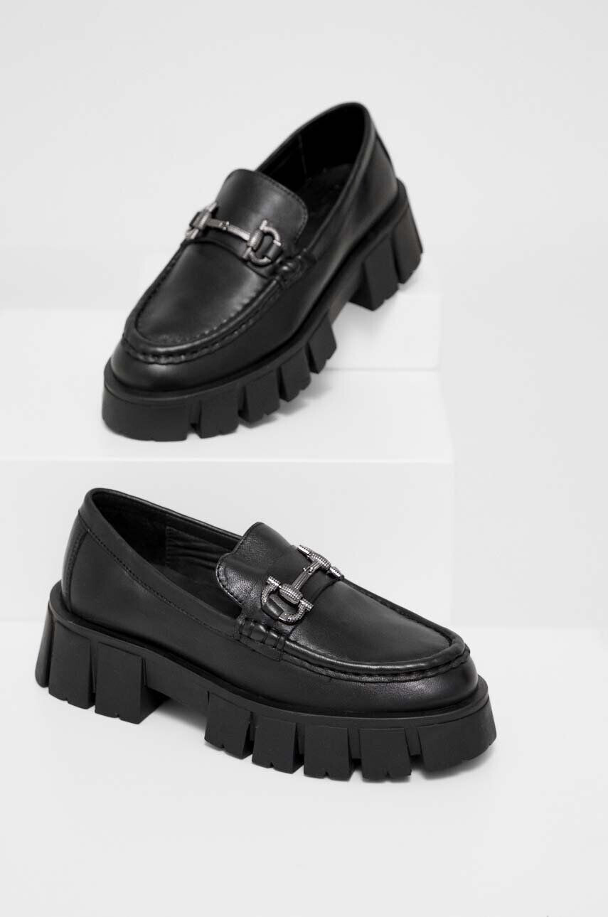 Answear Lab mocasini de piele X limited collection NO SHAME femei culoarea negru cu platforma - Pled.ro