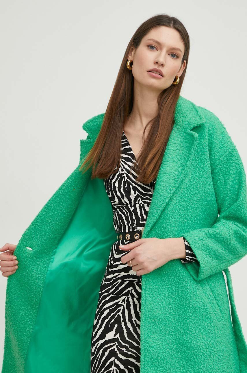 Answear Lab palton de lana culoarea verde de tranzitie oversize - Pled.ro