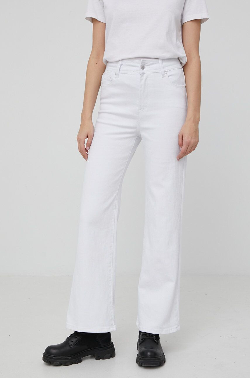 Answear Lab pantaloni femei culoarea alb high waist - Pled.ro