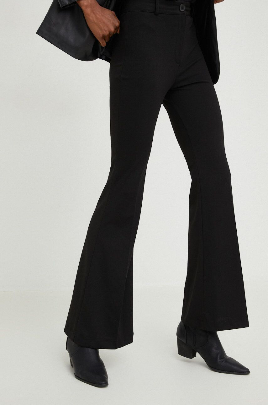 Answear Lab pantaloni x colecția limitată SISTERHOOD femei culoarea negru lat high waist - Pled.ro