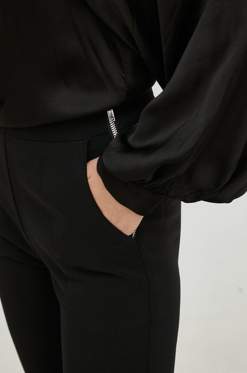 Answear Lab pantaloni x colecția limitată SISTERHOOD femei culoarea negru lat high waist - Pled.ro