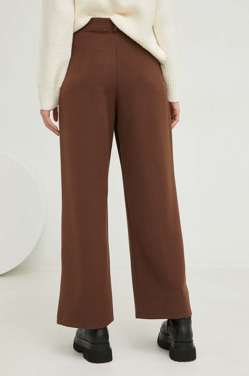 Answear Lab pantaloni femei culoarea maro lat high waist - Pled.ro