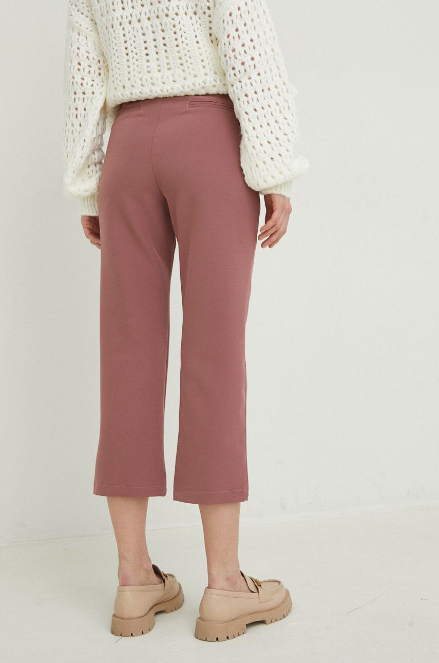 Answear Lab pantaloni femei culoarea roz drept high waist - Pled.ro