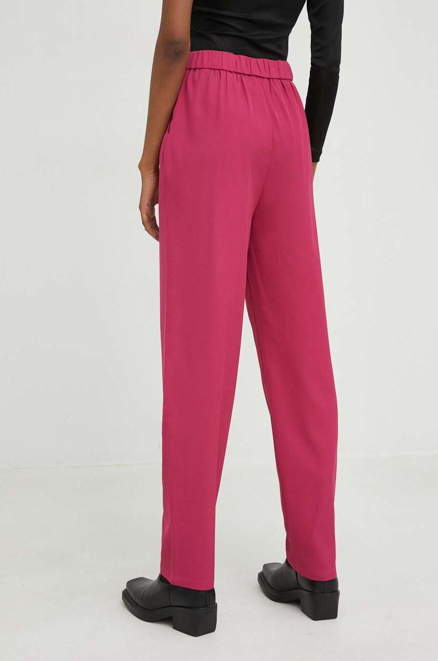 Answear Lab pantaloni femei culoarea roz drept high waist - Pled.ro