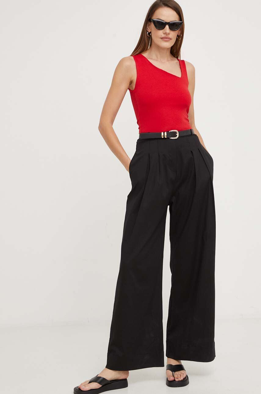 Answear Lab pantaloni femei culoarea bej drept high waist - Pled.ro