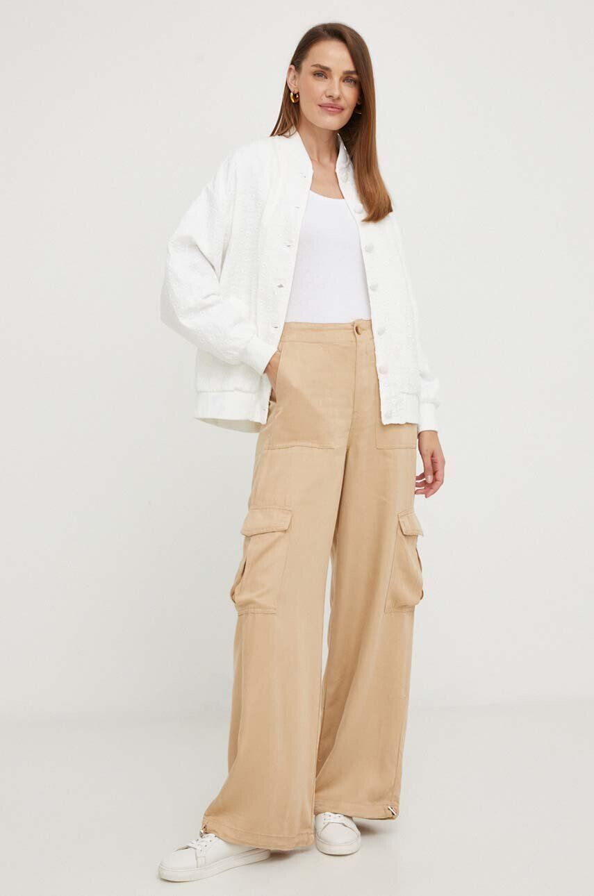 Answear Lab pantaloni femei culoarea maro lat high waist - Pled.ro