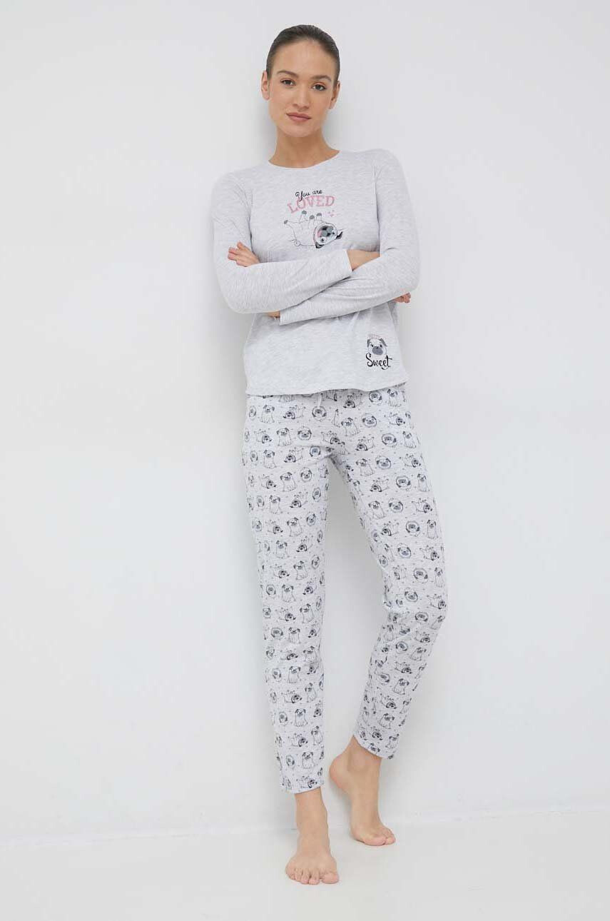 Answear Lab pijama femei culoarea gri - Pled.ro