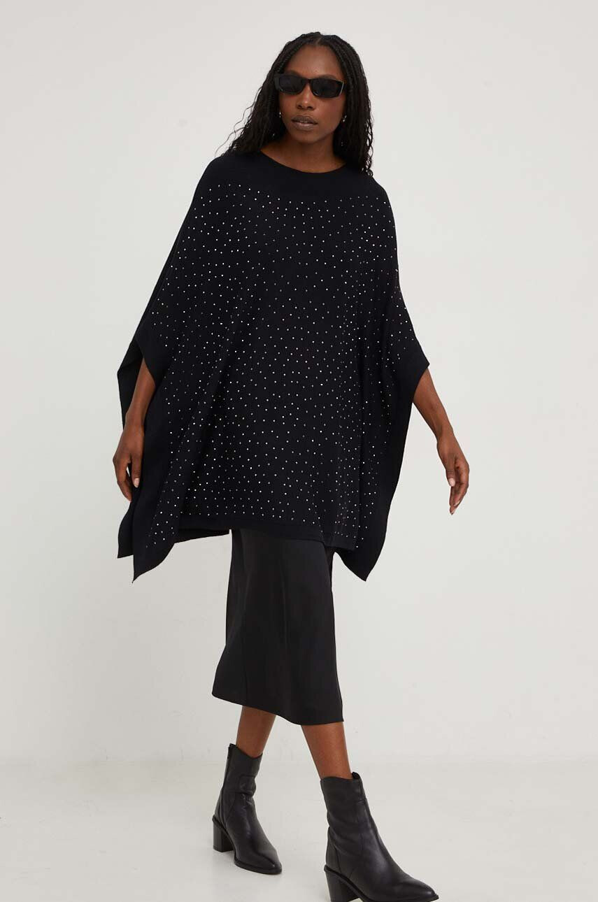 Answear Lab poncho culoarea negru light - Pled.ro