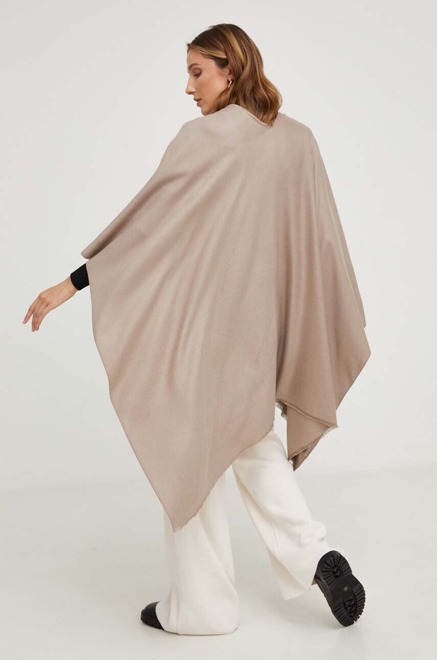 Answear Lab poncho din amestec de lana culoarea bej light - Pled.ro