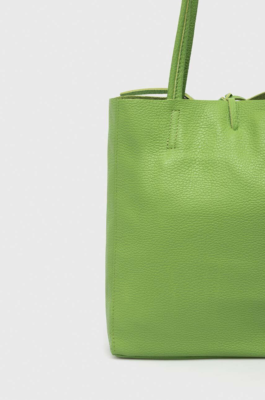 Answear Lab poseta de piele culoarea verde - Pled.ro