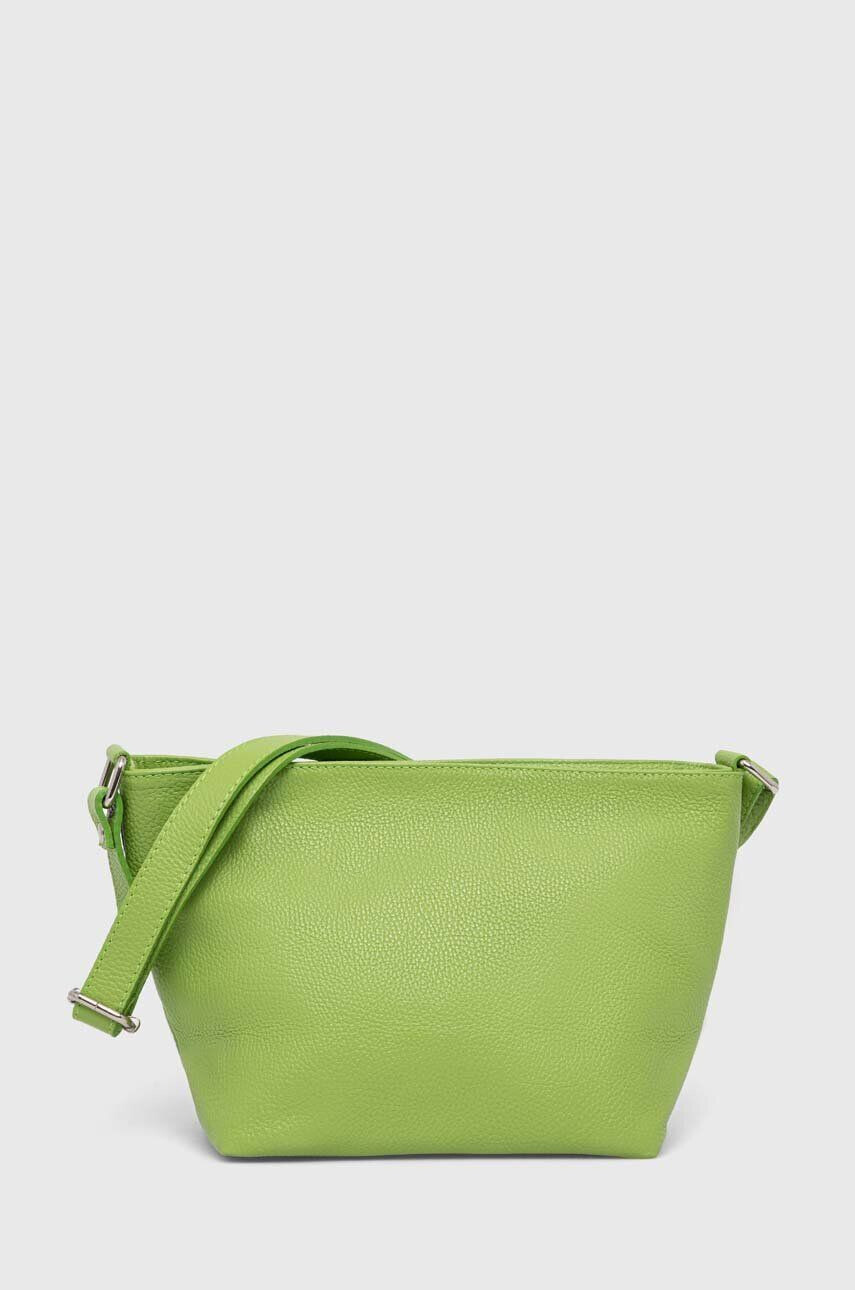 Answear Lab poseta de piele culoarea verde - Pled.ro