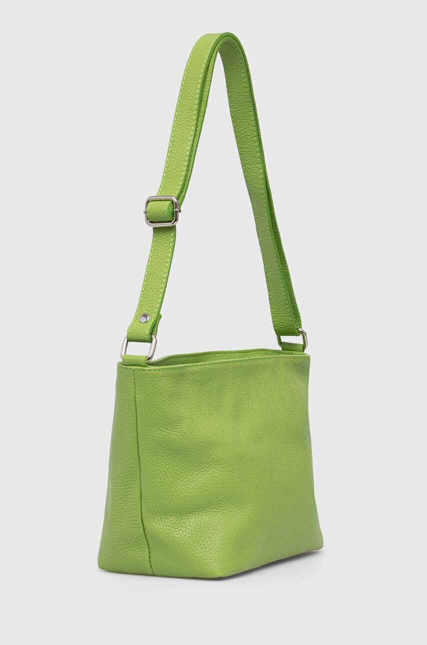 Answear Lab poseta de piele culoarea verde - Pled.ro