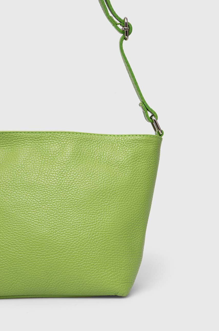 Answear Lab poseta de piele culoarea verde - Pled.ro