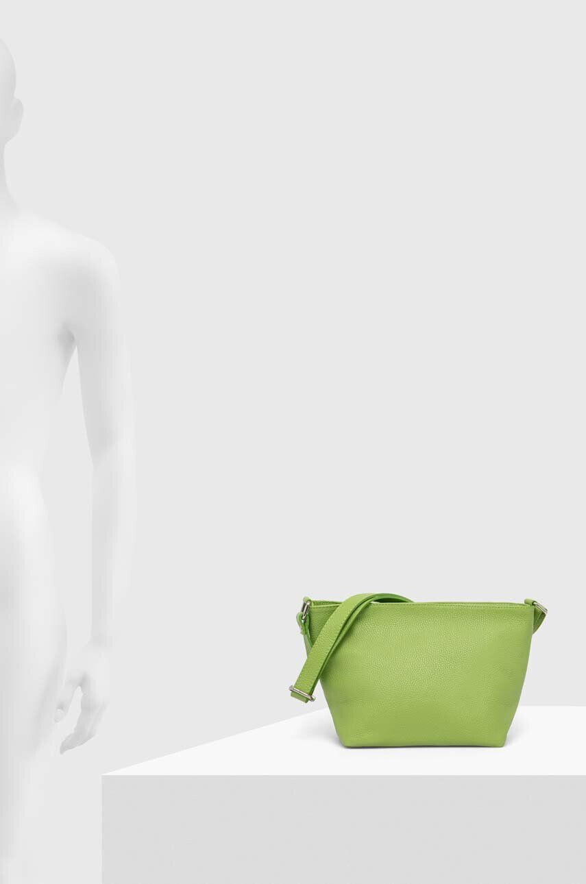 Answear Lab poseta de piele culoarea verde - Pled.ro