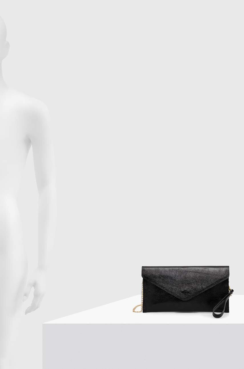 Answear Lab poseta piele culoarea negru - Pled.ro