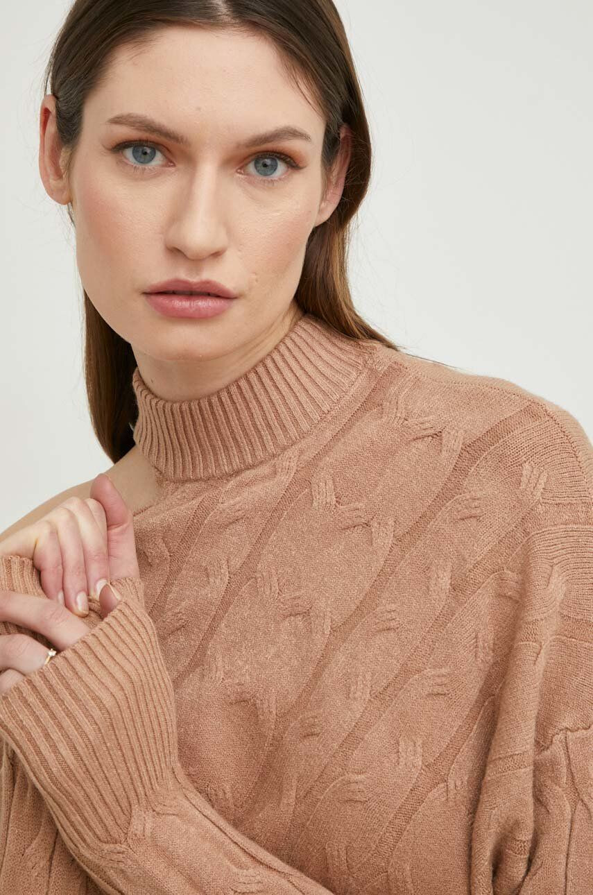 Answear Lab pulover femei culoarea maro cu turtleneck - Pled.ro