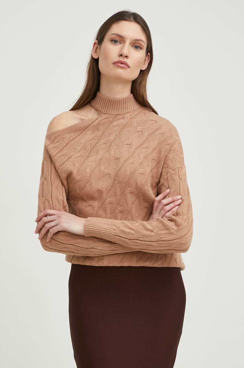 Answear Lab pulover femei culoarea maro cu turtleneck - Pled.ro