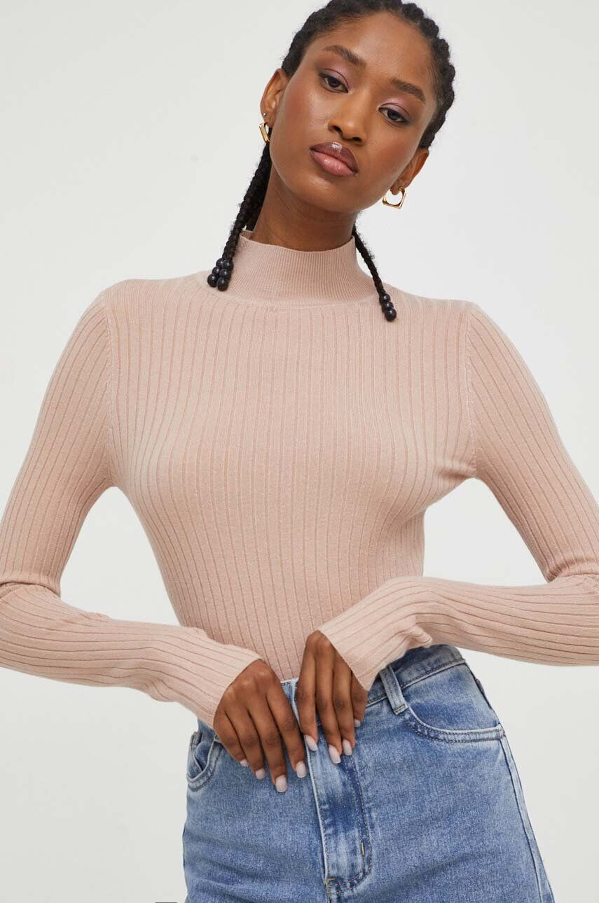 Answear Lab pulover femei culoarea bej light cu turtleneck - Pled.ro