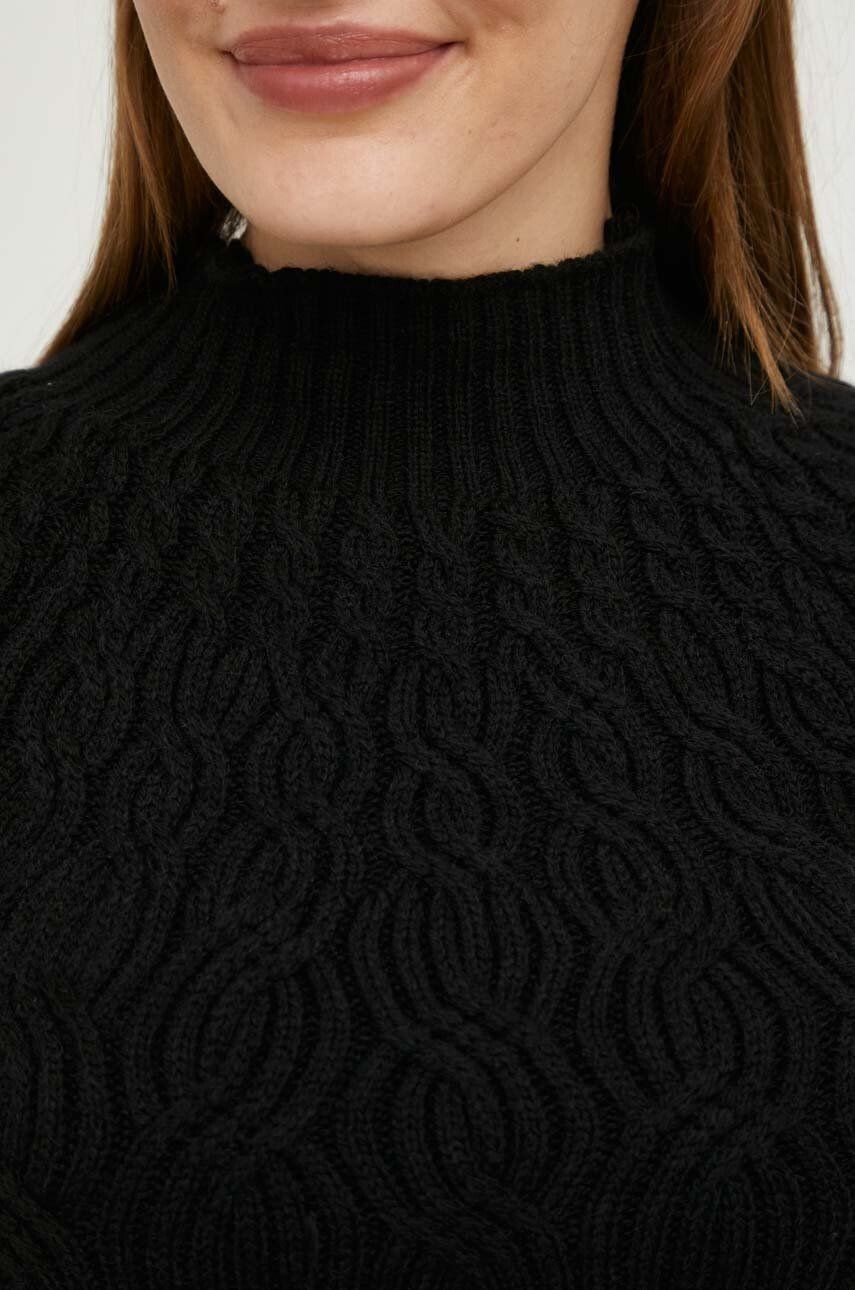 Answear Lab pulover de lana femei culoarea negru light cu turtleneck - Pled.ro