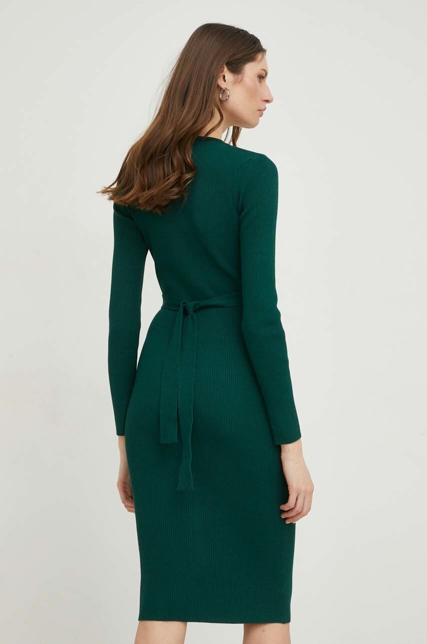 Answear Lab rochie culoarea verde mini mulata - Pled.ro