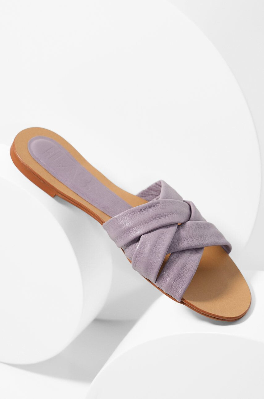 Answear Lab slapi de piele femei culoarea violet - Pled.ro