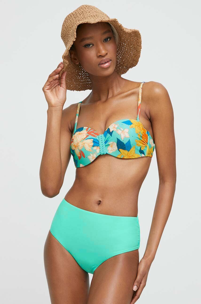 Answear Lab sutien de baie culoarea verde cupa rigidizata - Pled.ro