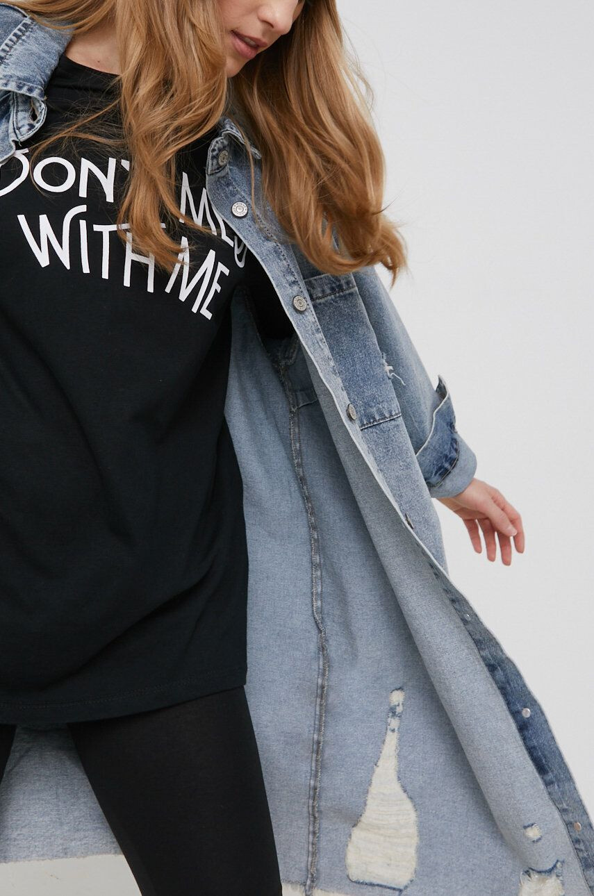 Answear Lab X limited festival collection BE BRAVE geaca jeans femei de tranzitie oversize - Pled.ro