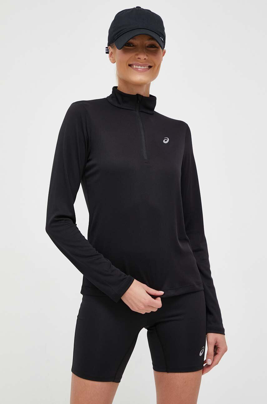 Asics longsleeve pentru alergare Core culoarea negru cu turtleneck - Pled.ro