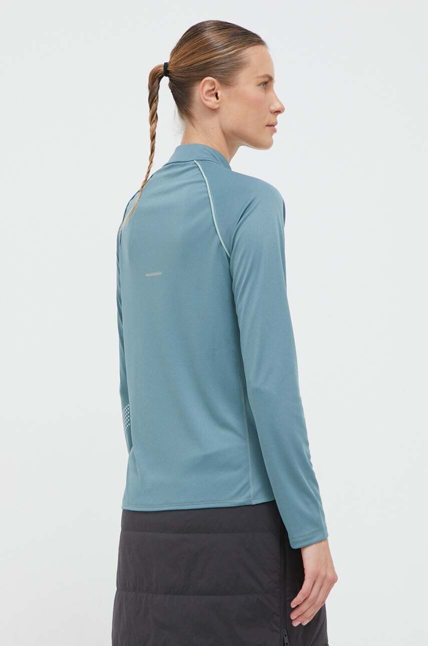 Asics longsleeve pentru alergare Icon culoarea verde cu turtleneck - Pled.ro