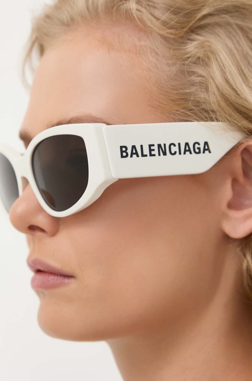 Balenciaga ochelari de soare femei culoarea alb - Pled.ro