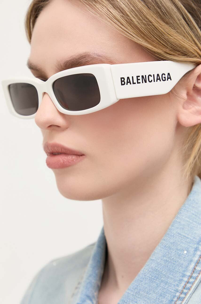 Balenciaga ochelari de soare femei culoarea alb - Pled.ro