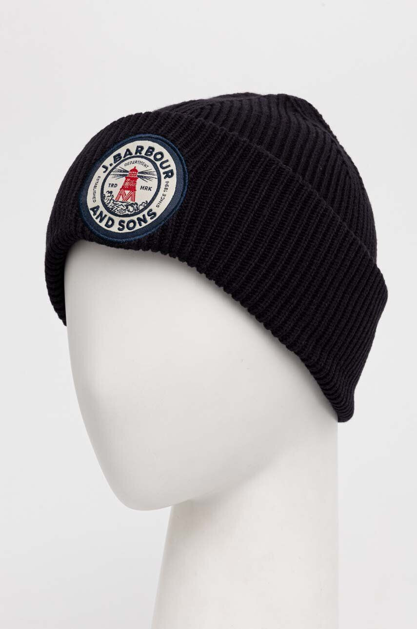 Barbour căciulă Dunford Beanie culoarea bleumarin MHA0821 - Pled.ro