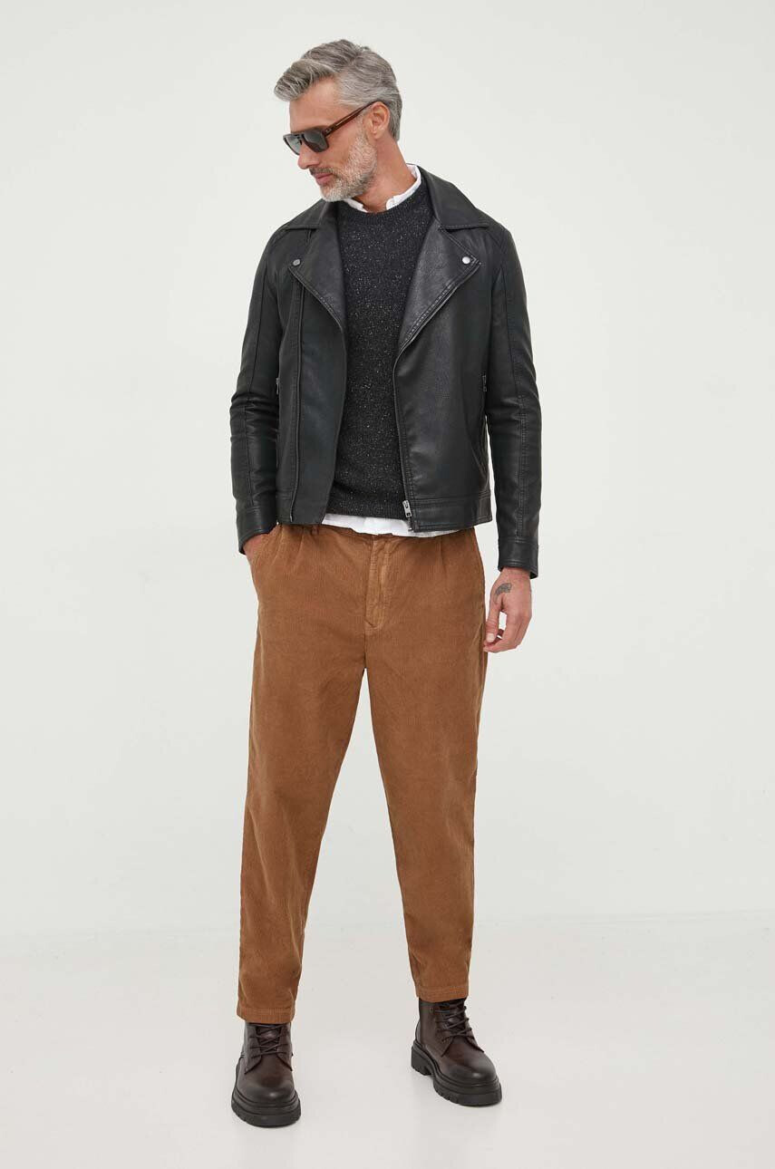 Barbour pantaloni de catifea cord culoarea maro drept - Pled.ro