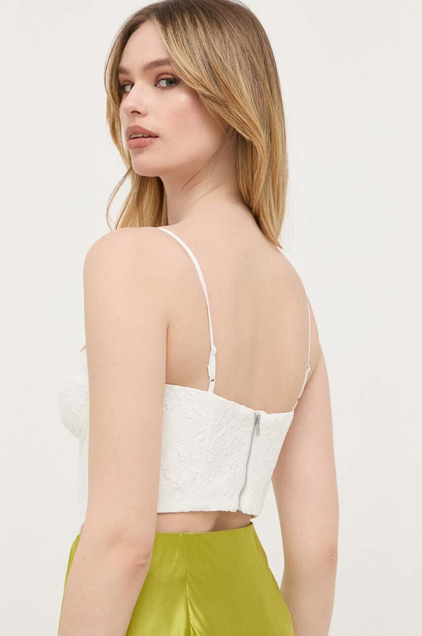 Bardot top culoarea alb neted - Pled.ro