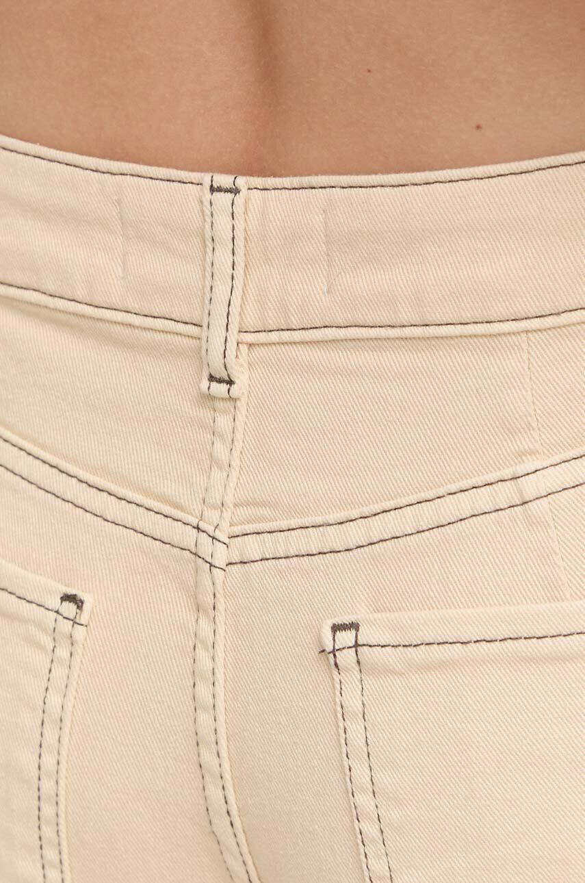 Beatrice B jeansi femei culoarea bej high waist - Pled.ro