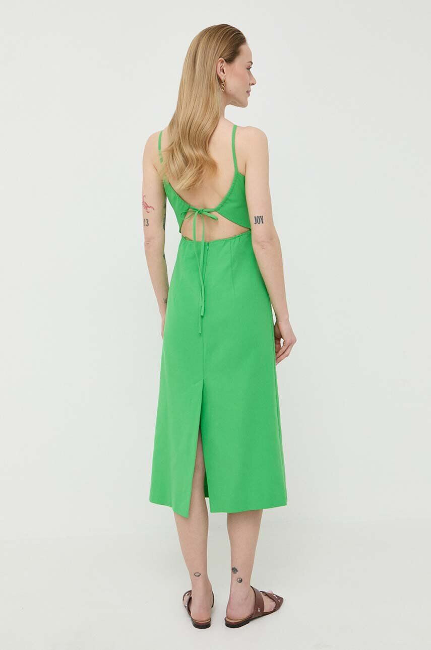 Beatrice B rochie din bumbac culoarea verde midi evazati - Pled.ro