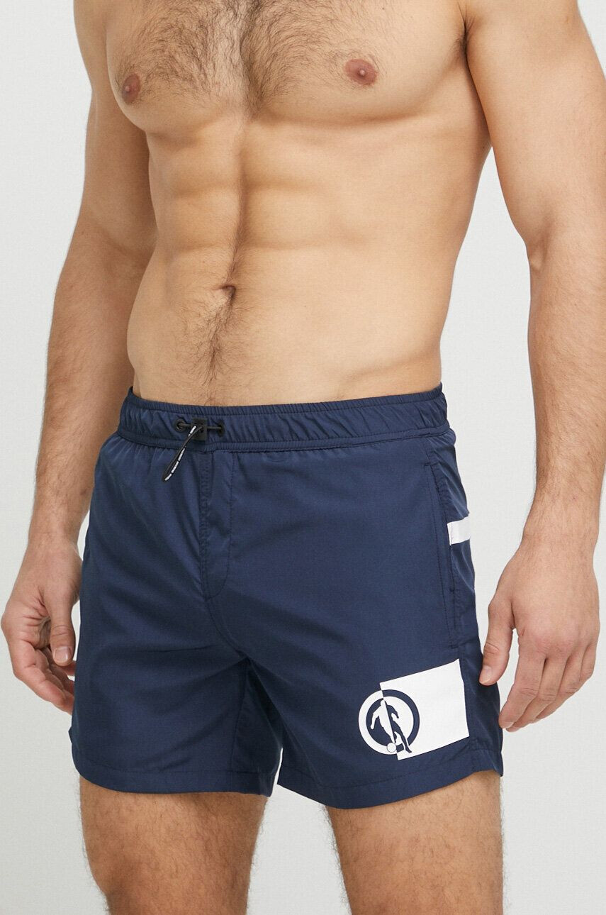 Bikkembergs pantaloni scurti de baie culoarea albastru marin - Pled.ro