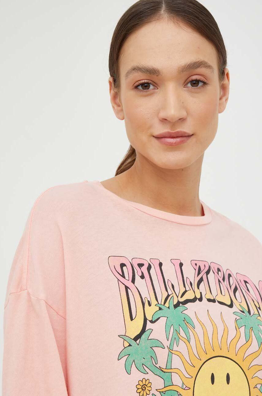 Billabong tricou din bumbac X SMILEY culoarea portocaliu - Pled.ro