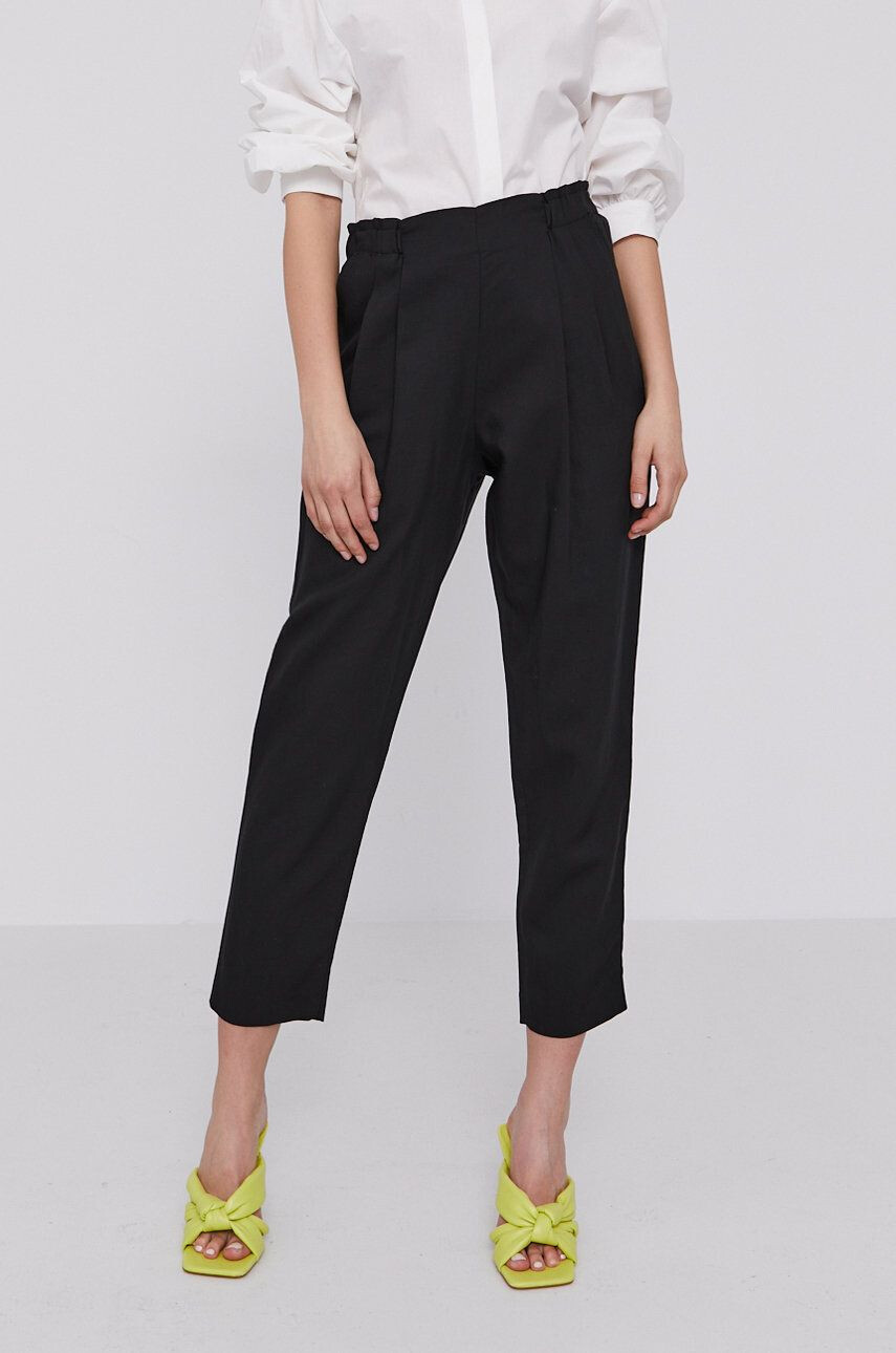 Bimba y Lola pantaloni femei culoarea negru drept high waist - Pled.ro