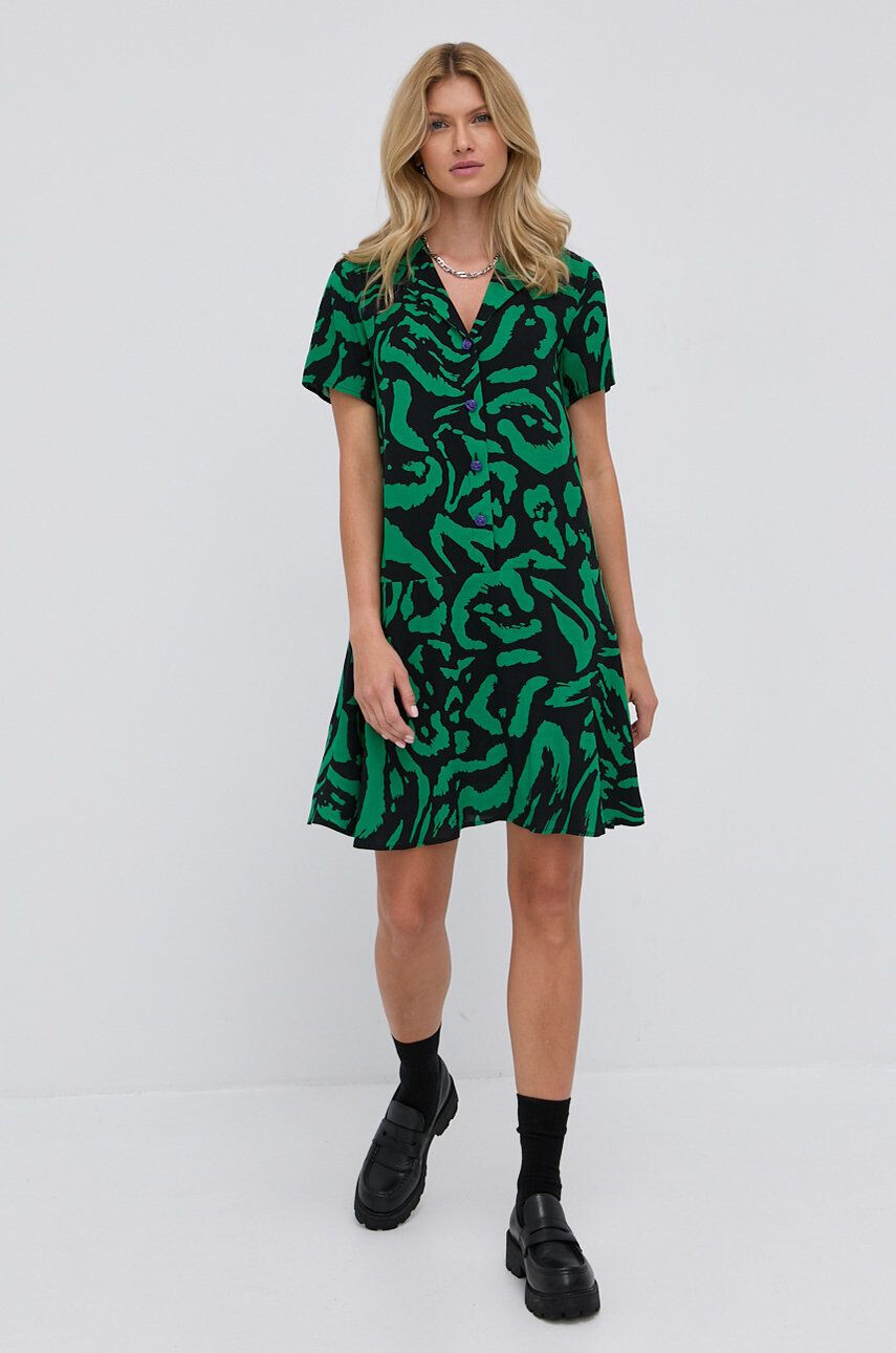 Bimba y Lola Rochie culoarea verde mini model drept - Pled.ro