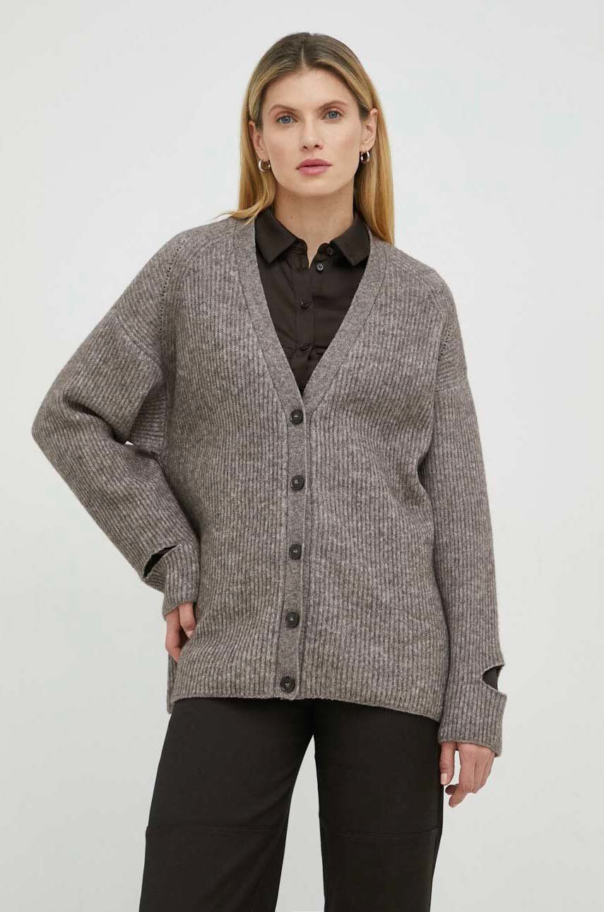 Herskind cardigan din amestec de lana Achena femei culoarea maro - Pled.ro