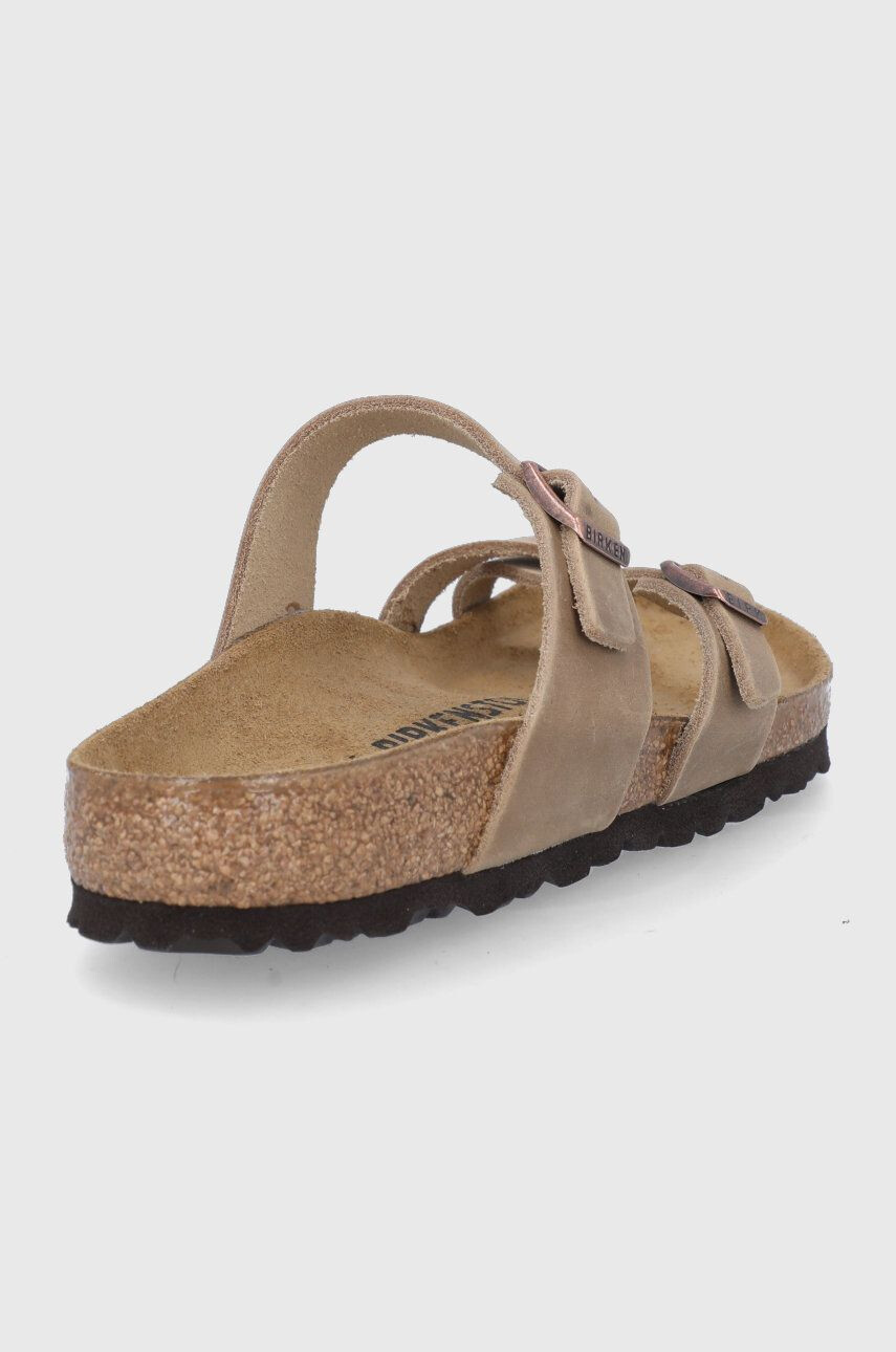 Birkenstock Șlapi de piele Mayari femei culoarea bej cu toc plat 1011433-tab.brwn - Pled.ro