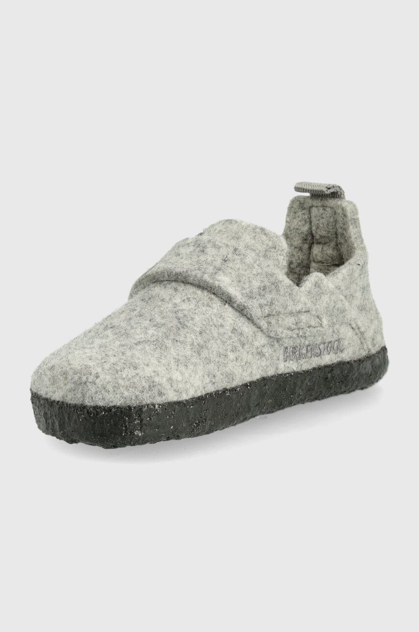 Birkenstock papuci de lana pentru copii culoarea gri - Pled.ro