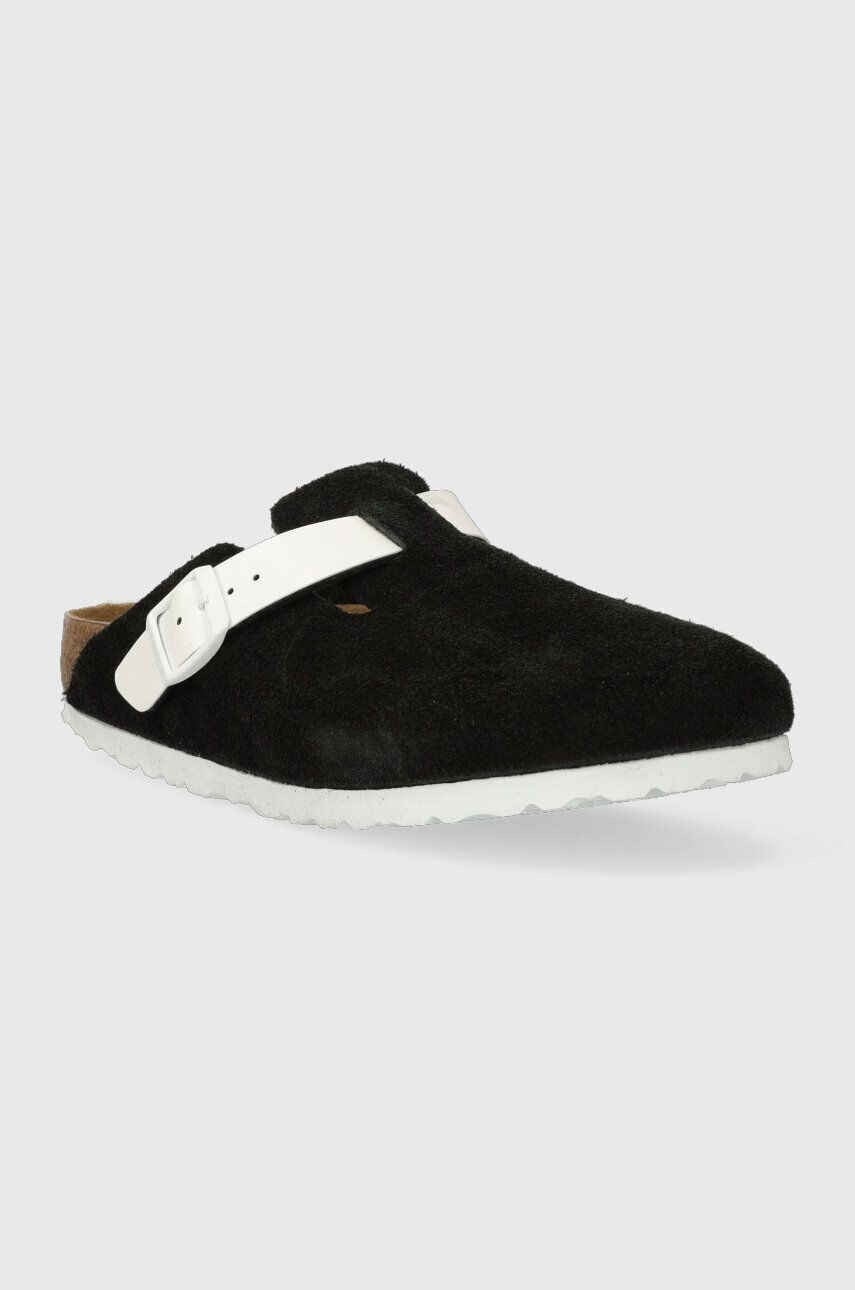 Birkenstock papuci din piele 1025937 femei culoarea negru Boston - Pled.ro