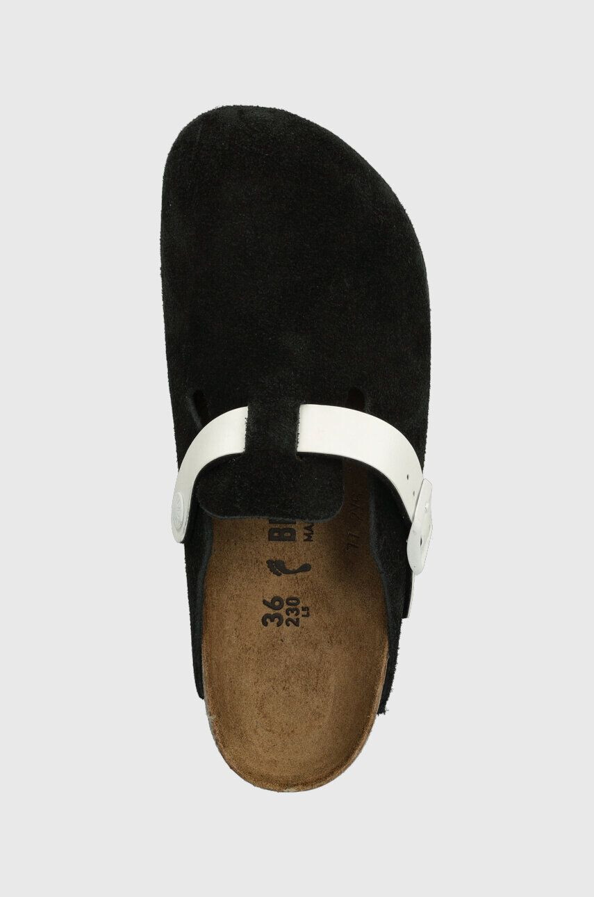 Birkenstock papuci din piele 1025937 femei culoarea negru Boston - Pled.ro