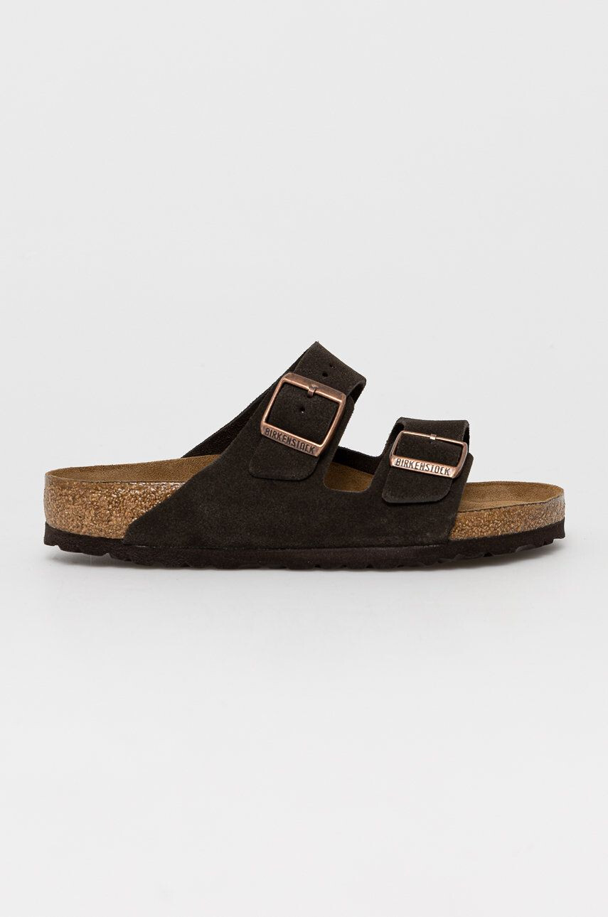 Birkenstock Papuci din piele femei culoarea maro - Pled.ro